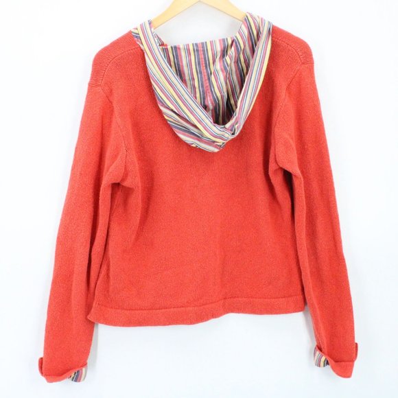 F. by Faconnable Sweater Women's Casual Pink Pullover V Neck Hooded Size M - Picture 6 of 8